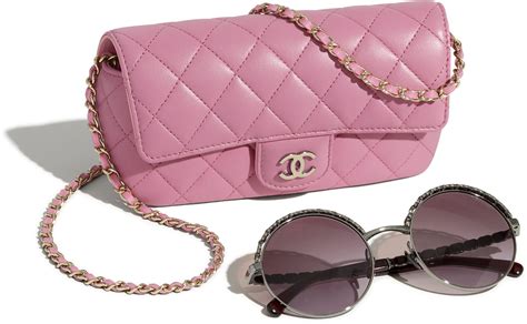 Chanel glasses case with chain